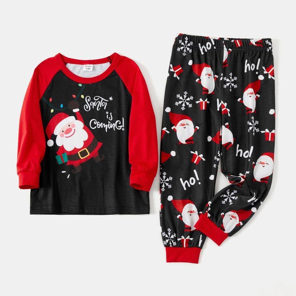 Christmas Santa Print Family Matching Long-sleeve Pajamas Sets (Flame Resistant)