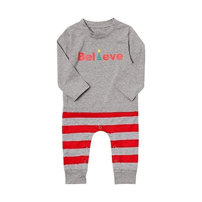 'Believe' Comfy Family Striped Pajamas