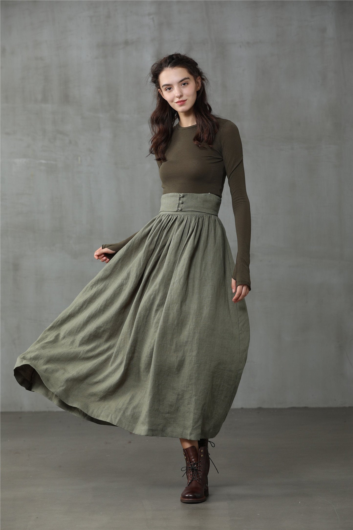 heavy linen skirt