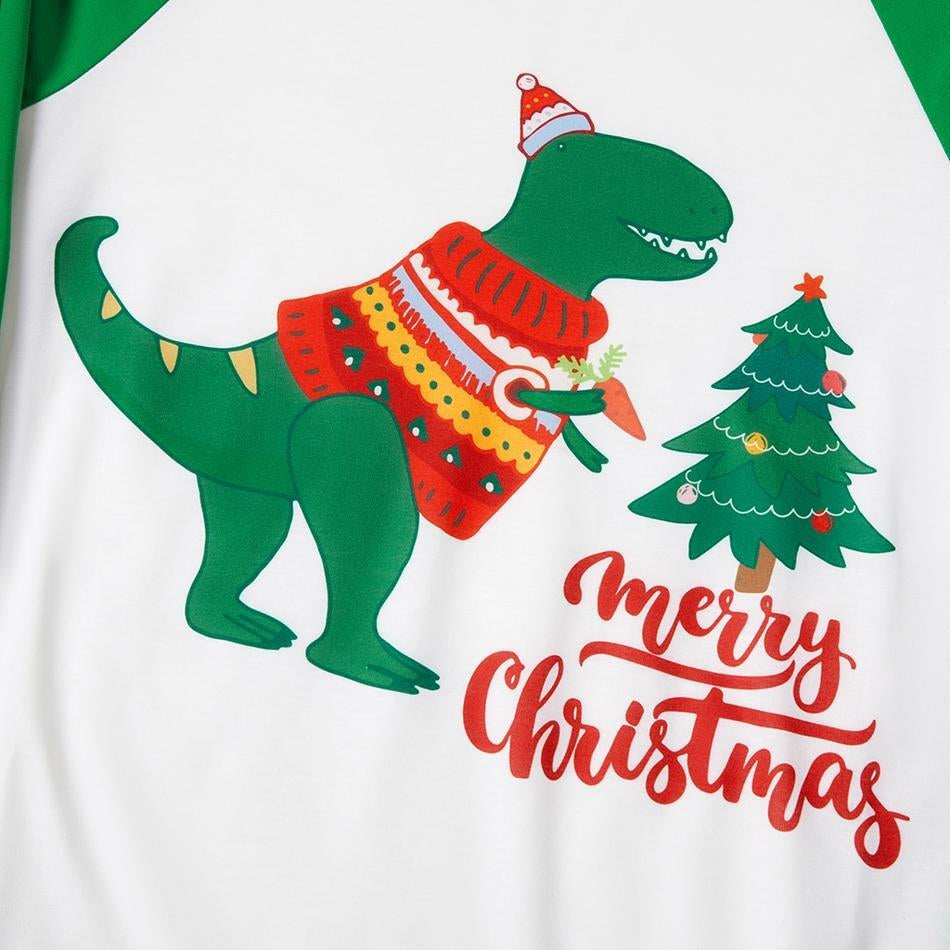 Family Matching Dinosaur Print Christmas Pajamas Sets