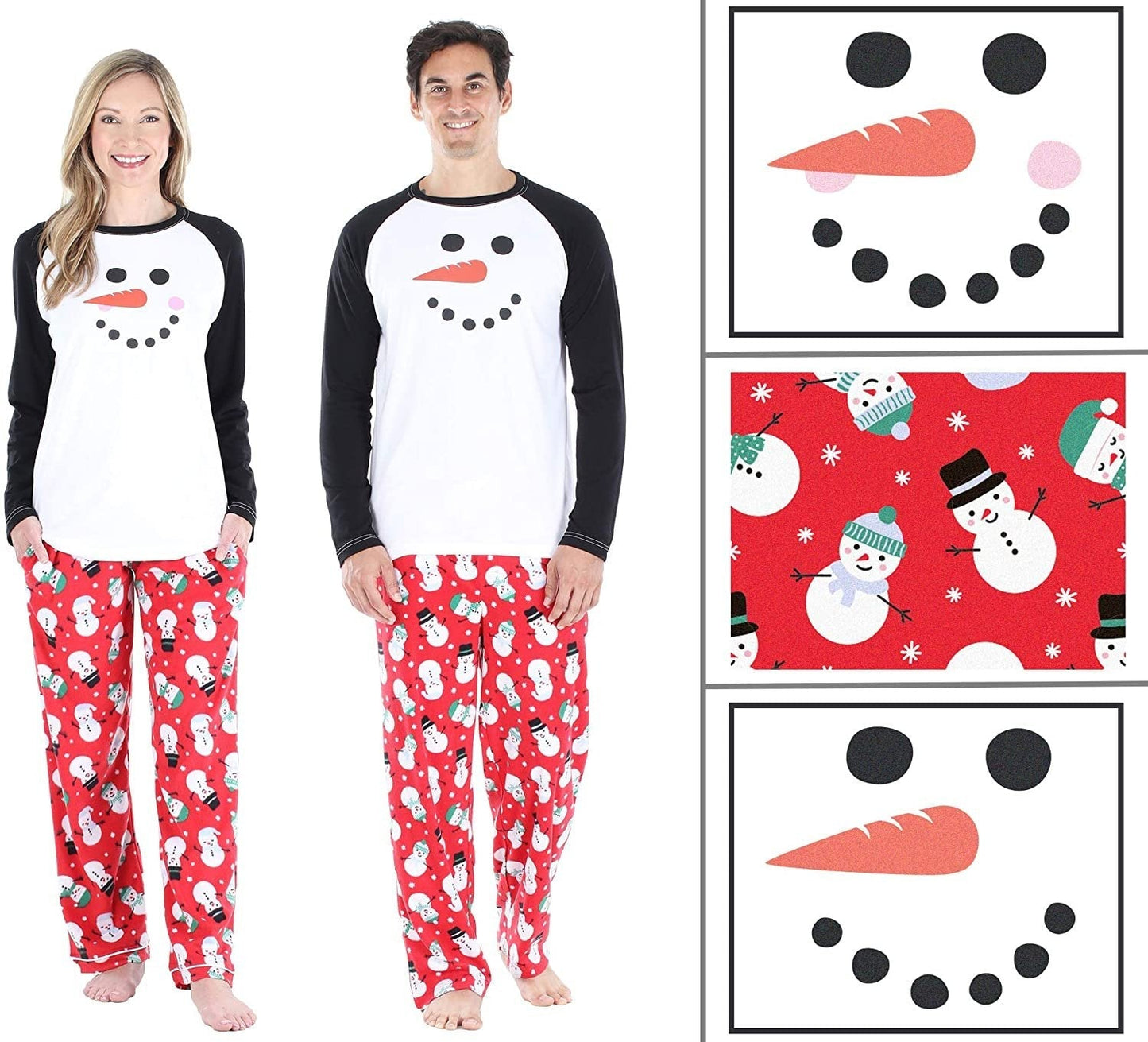 Matching Family Christmas Pajama Sets, Fleece Snowman