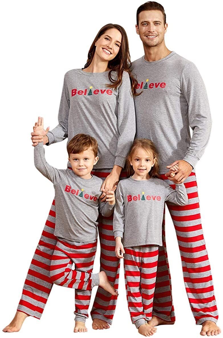 'Believe' Comfy Family Striped Pajamas