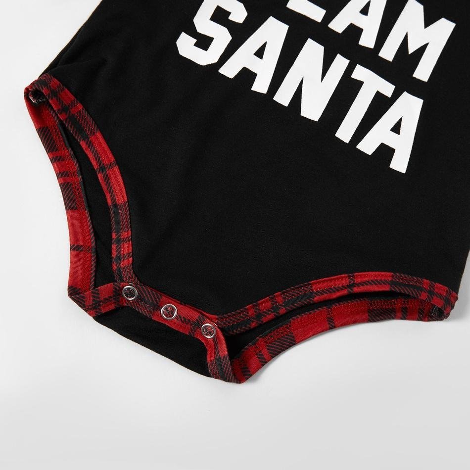 Christmas Team Santa Letter Print Plaid Family Matching Pajamas Sets