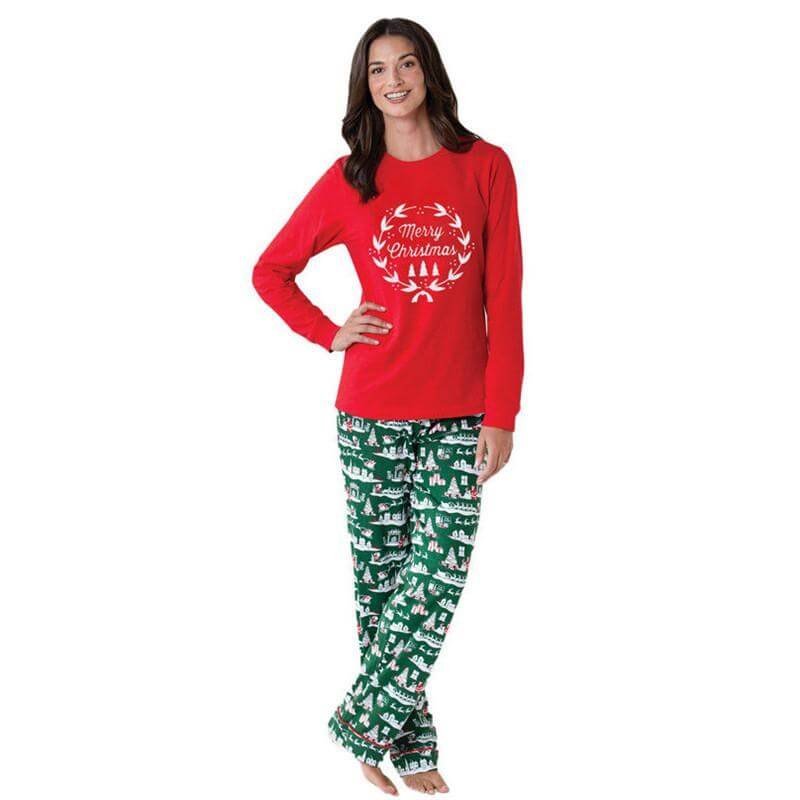 Merry Christmas Letter Print Family Matching Pajamas Set