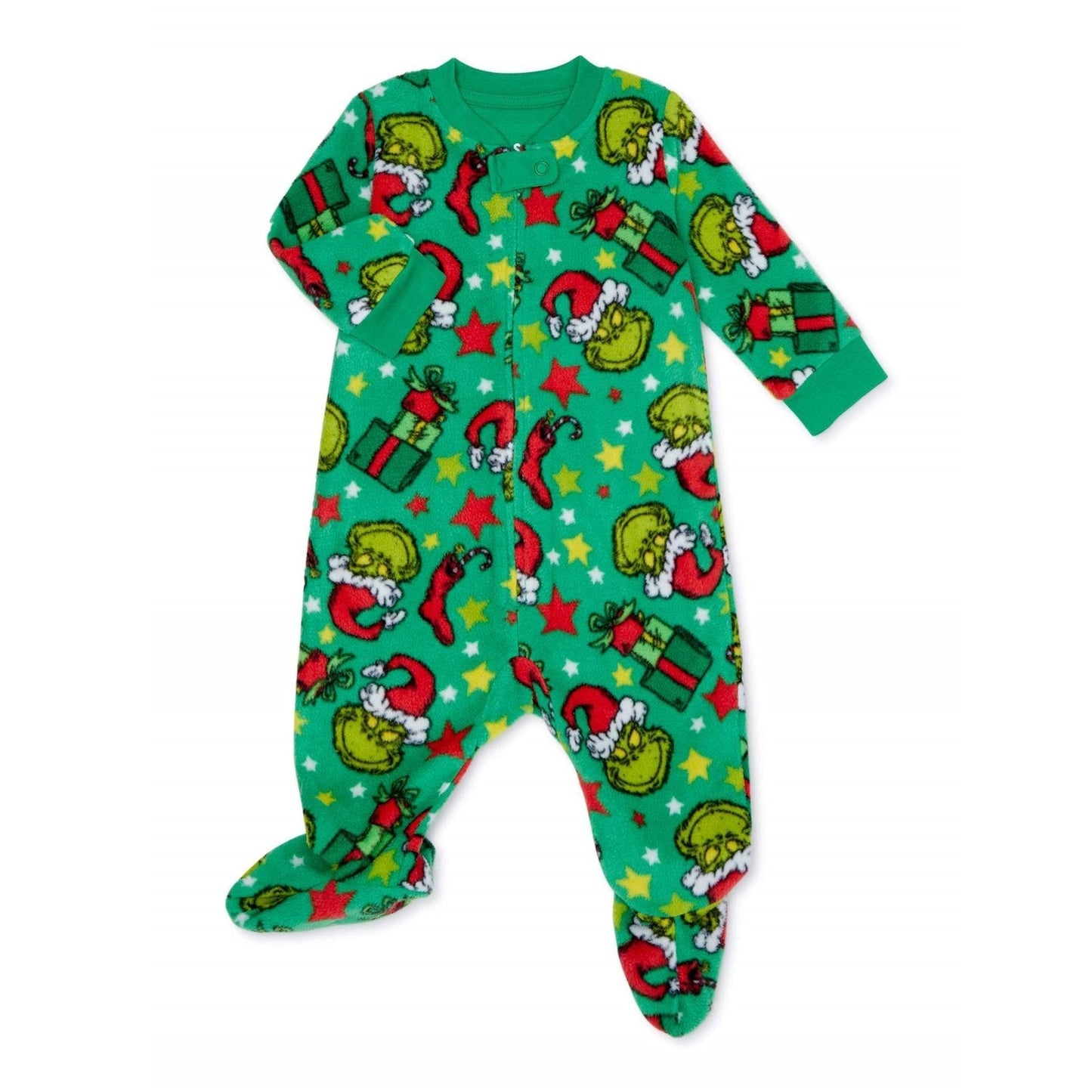 Merry Grinchmas Letter Grinch Print Family Matching Long-sleeve Pajamas Sets