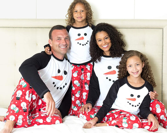 Matching Family Christmas Pajama Sets, Fleece Snowman