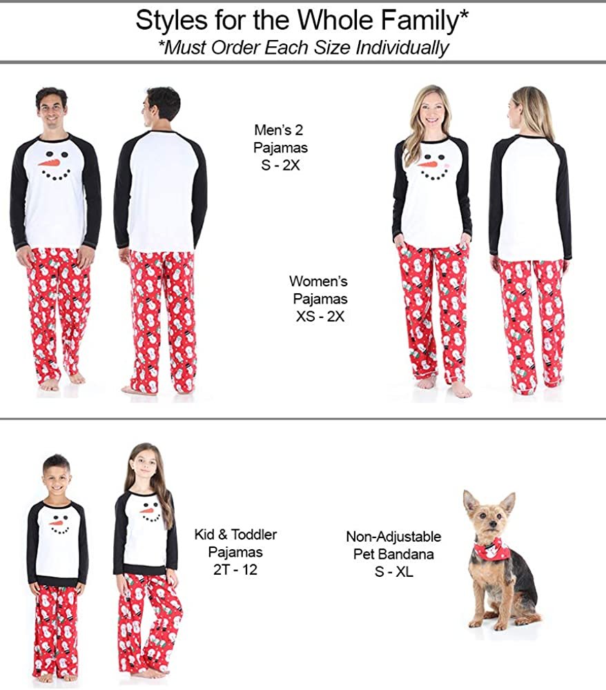 Matching Family Christmas Pajama Sets, Fleece Snowman