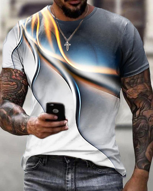 Men New Print Casual T-shirt-14