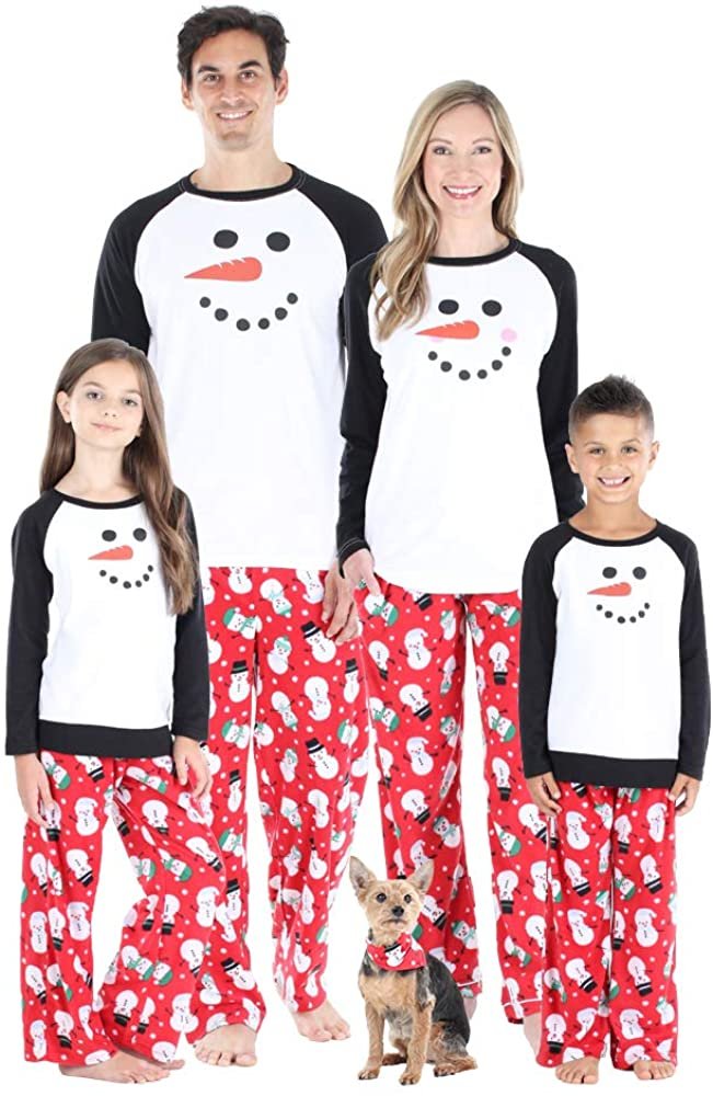 Matching Family Christmas Pajama Sets, Fleece Snowman