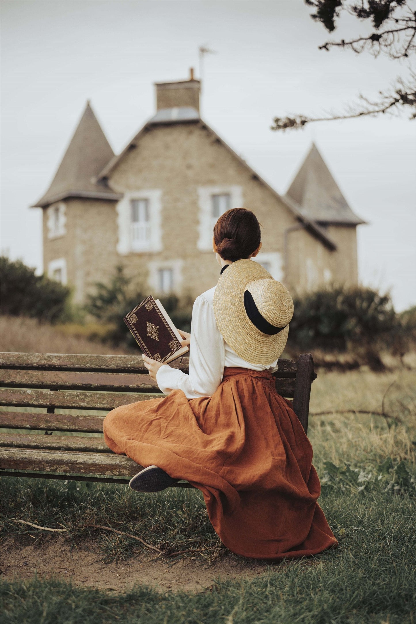 heavy linen skirt