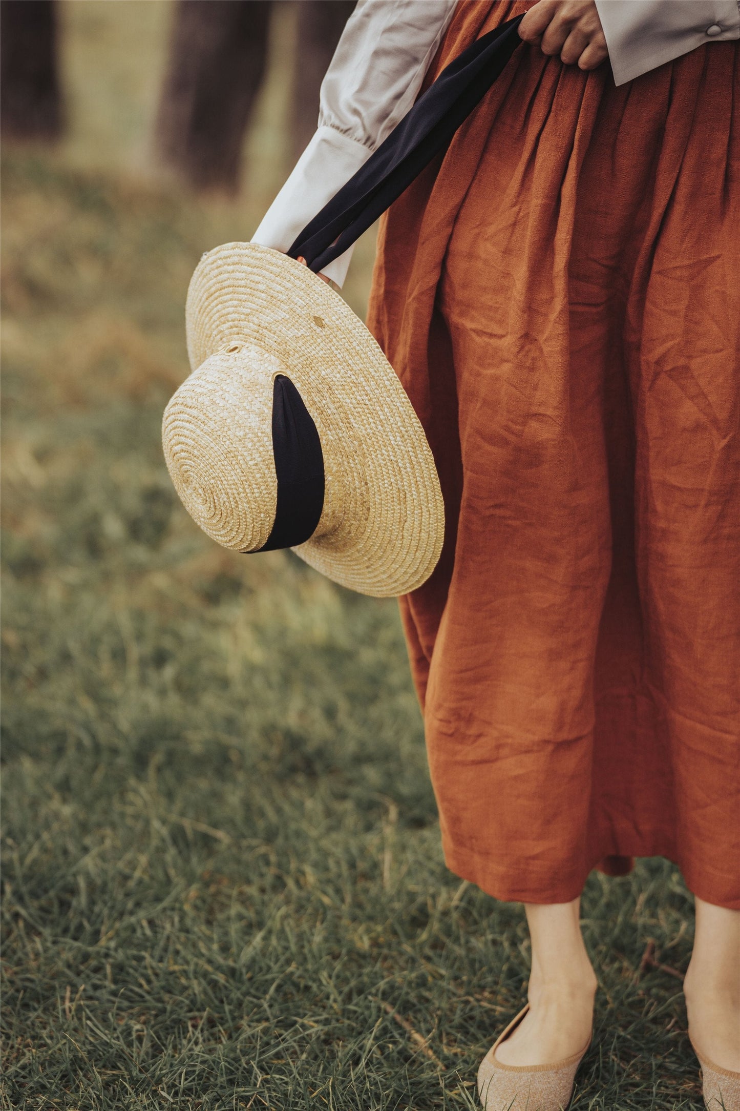 heavy linen skirt