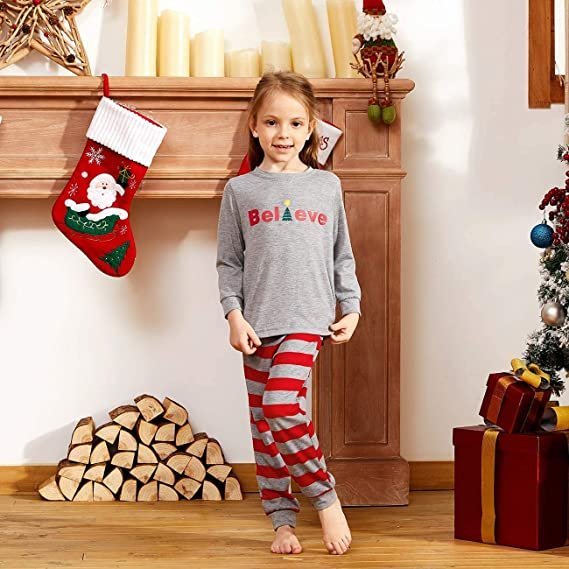 'Believe' Comfy Family Striped Pajamas