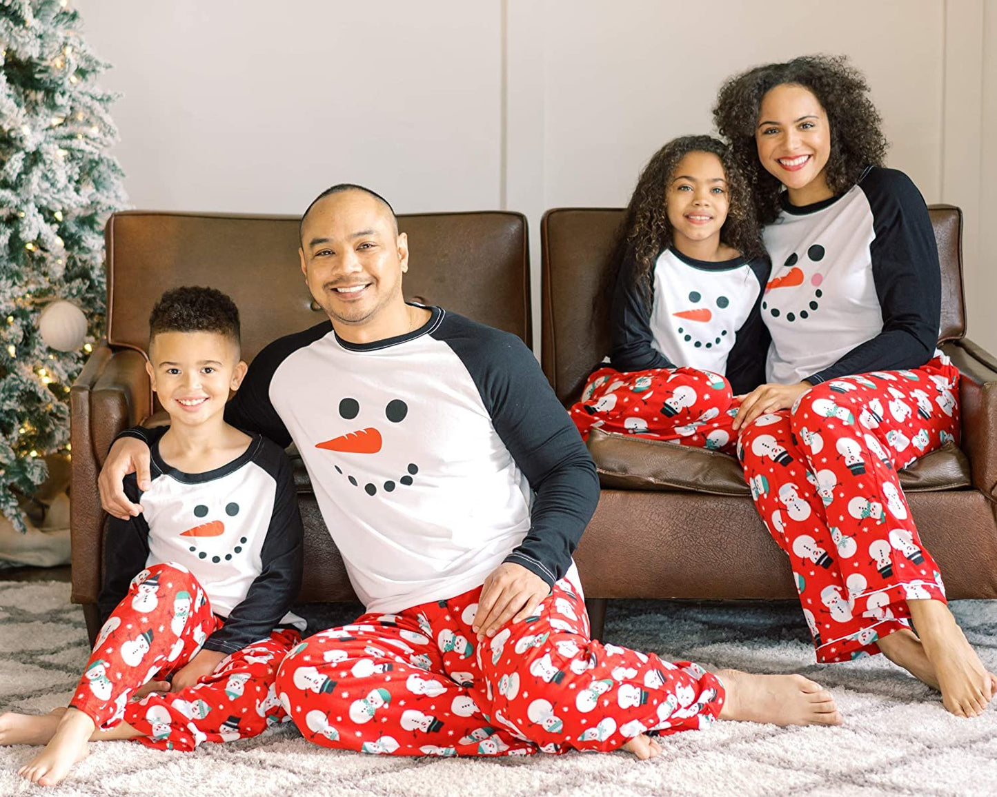 Matching Family Christmas Pajama Sets, Fleece Snowman