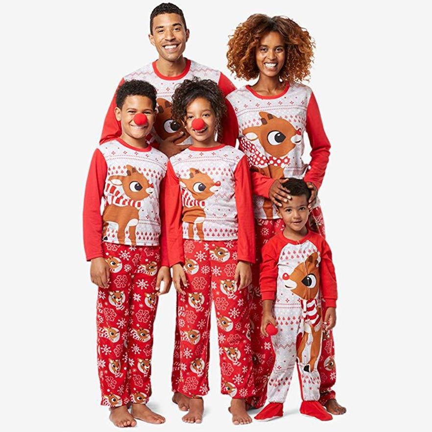 Christmas  Moose rudolph Family Matching Pajamas Set