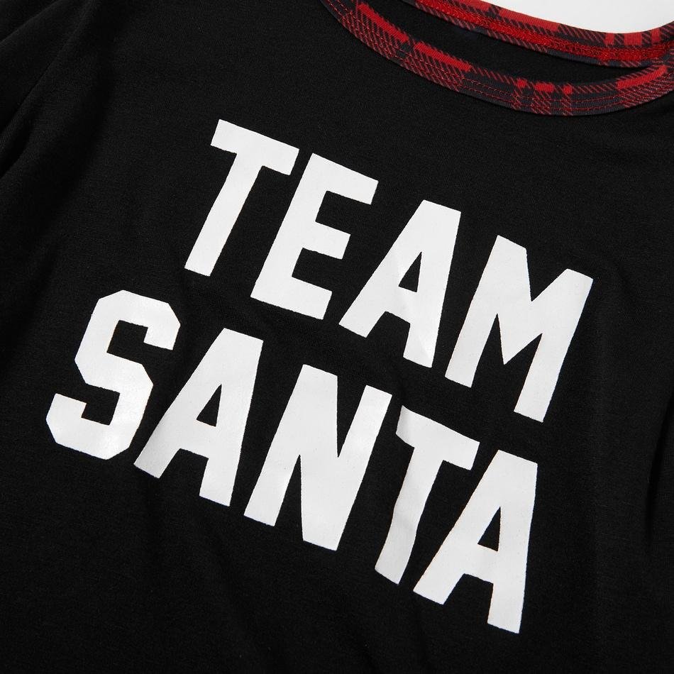 Christmas Team Santa Letter Print Plaid Family Matching Pajamas Sets