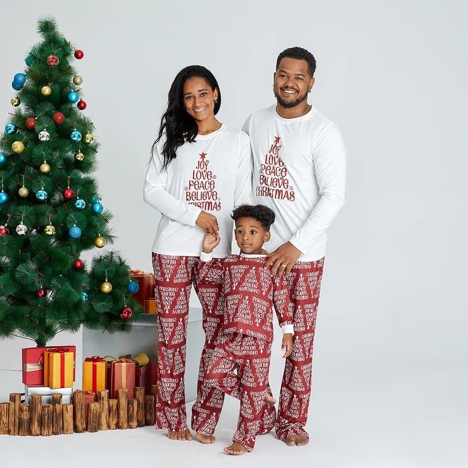 Family Matching Christmas Tree Suits Family Look Pajama Set