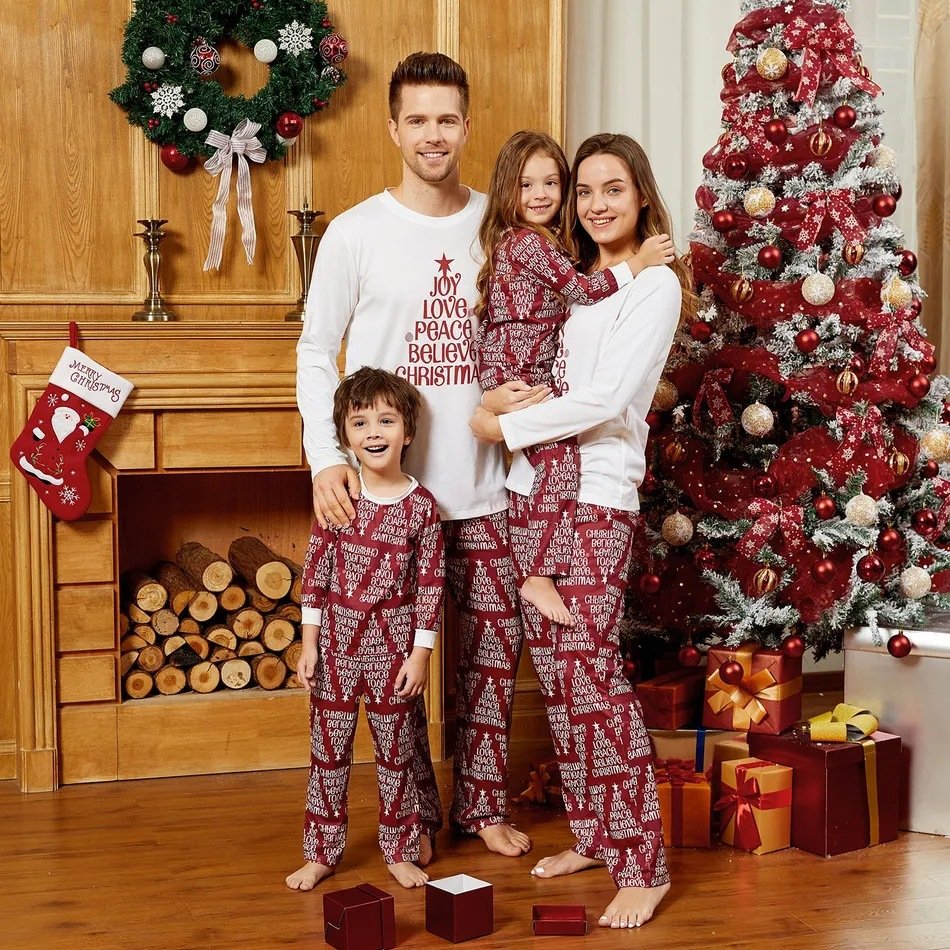 Family Matching Christmas Tree Suits Family Look Pajama Set