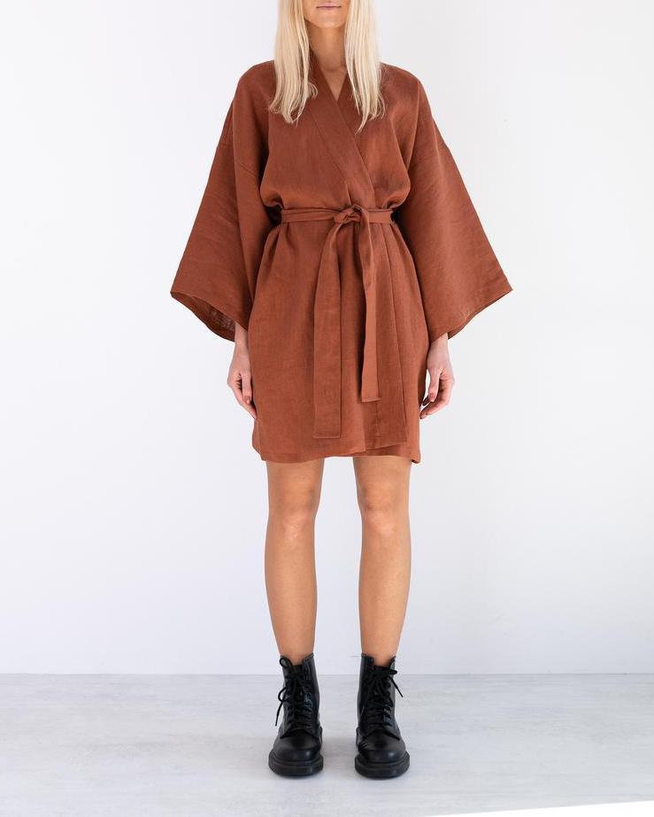 Linen Wrap Dress