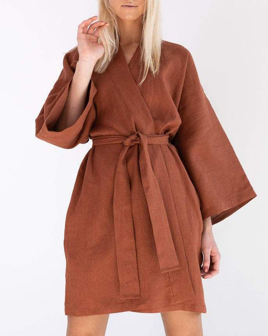 Linen Wrap Dress